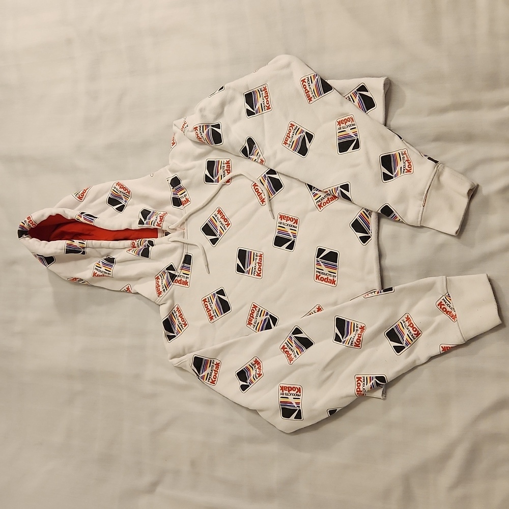 Kodak crop top‎ hoodie sweater women's size small retro 90's wear